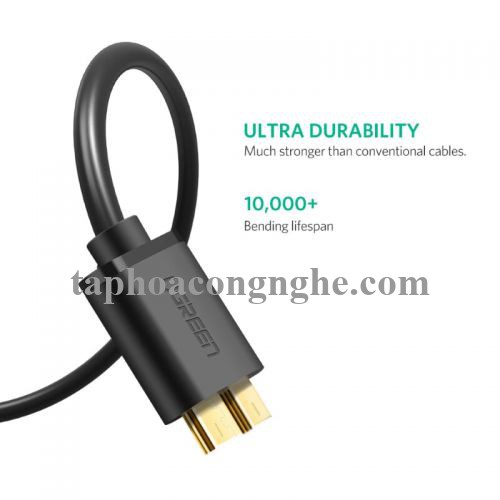 Ugreen 10840 0.5M màu Đen Cáp USB 3.0 sang MICRO USB 3.0 cho ổ cứng US130 30010840